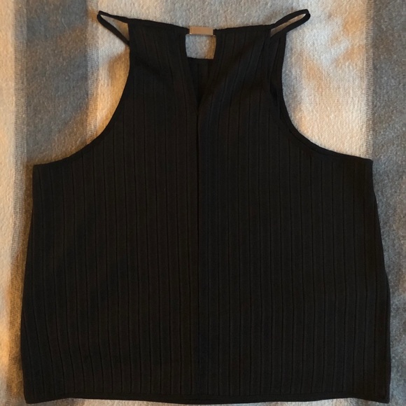 Zara Black Ribbed Polyester Cami - Picture 3 of 4